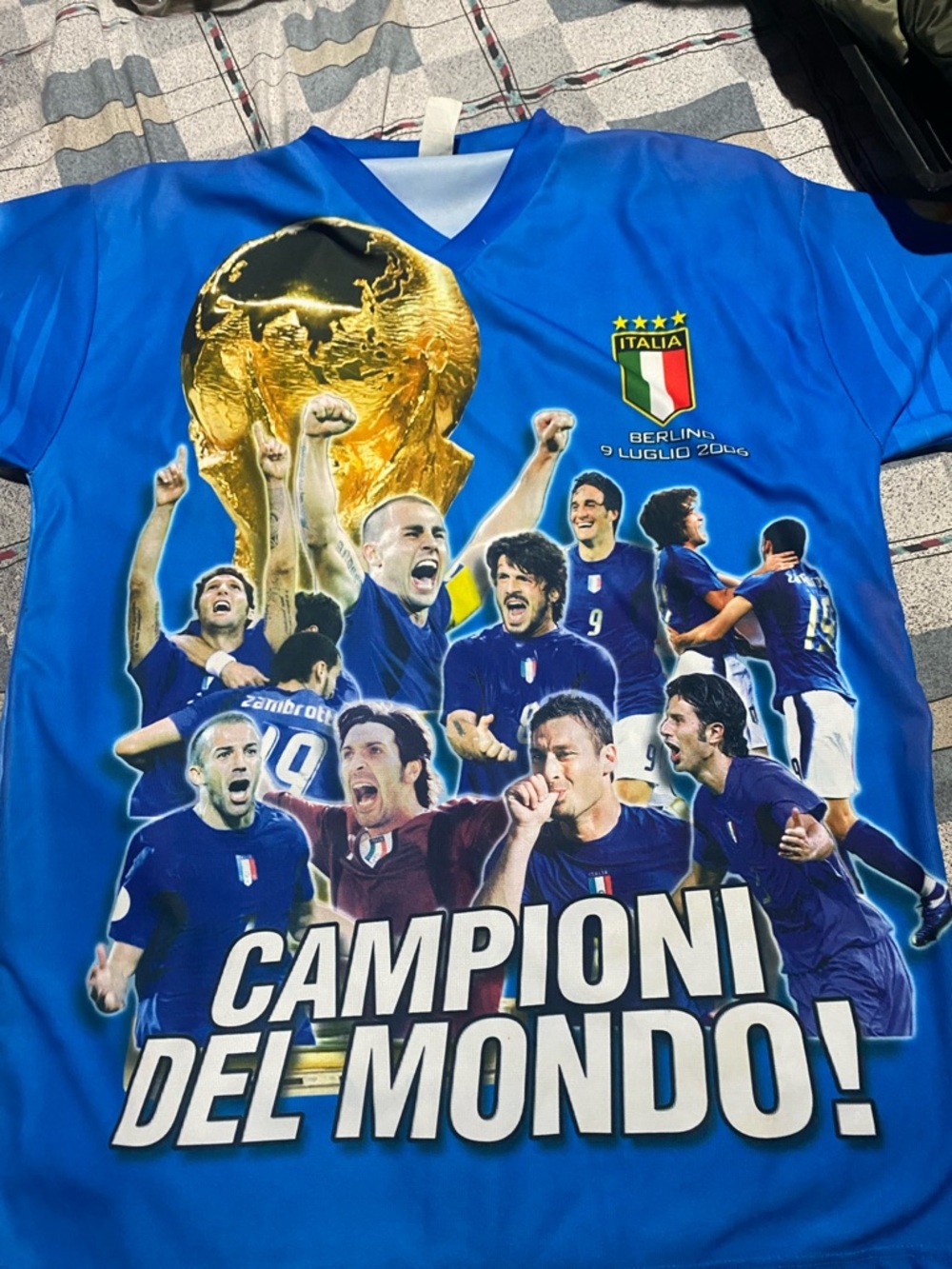 Italia Berlino 9 Luglio 2006 Soccer Top Size 2XL Campioni Del Mondo